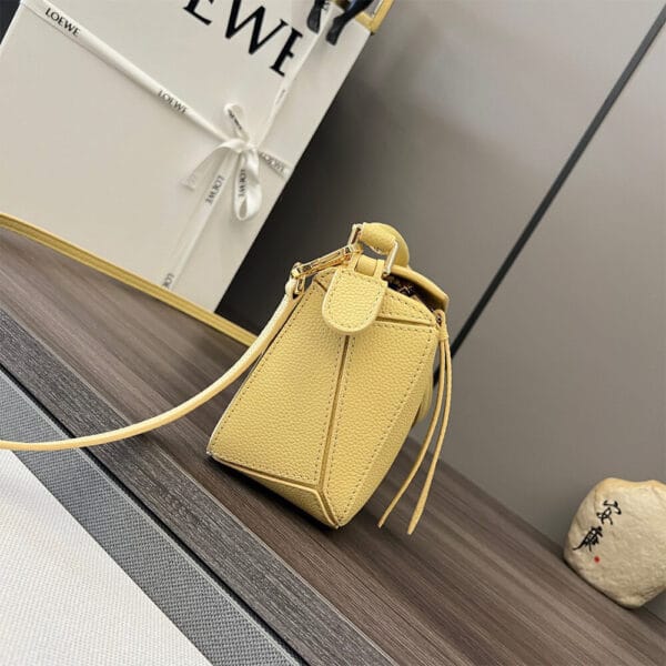 LOEWE Mini Puzzle bag in classic calfskin Khaki - Image 3