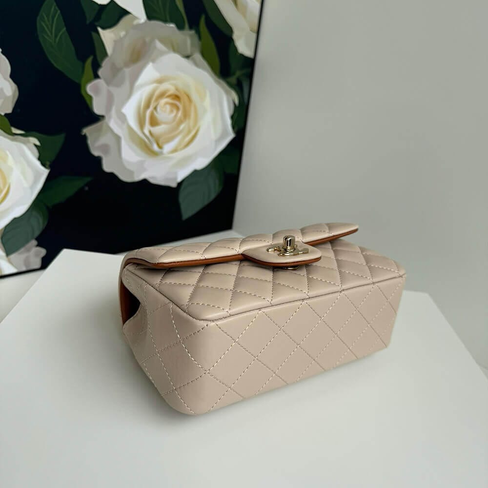 CHANEL Mini Classic Handbag With Top Handle Medium grey - Image 5