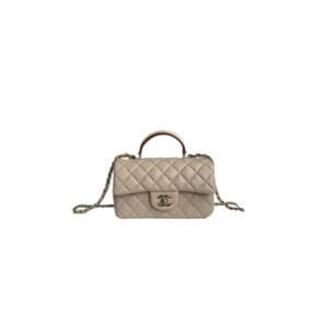 CHANEL Mini Classic Handbag With Top Handle Medium grey