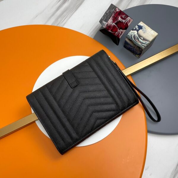 YSL CASSANDRE matelassé leather flap clutch black - Image 4