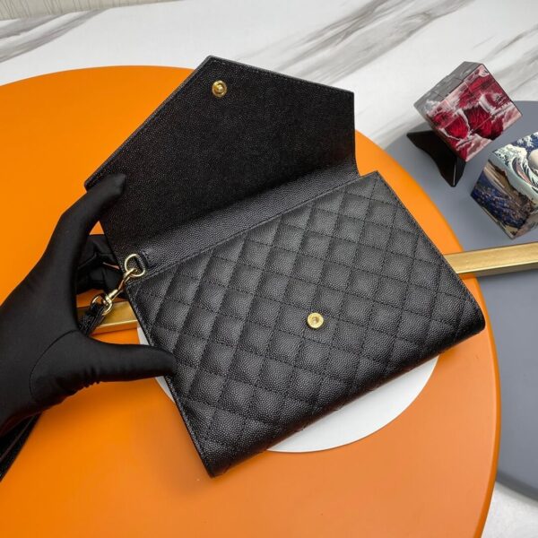 YSL CASSANDRE matelassé leather flap clutch black - Image 5