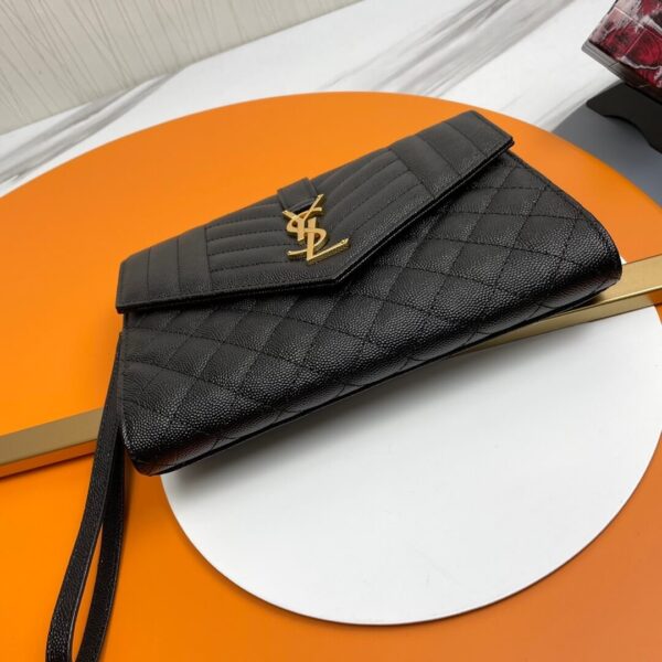 YSL CASSANDRE matelassé leather flap clutch black - Image 6