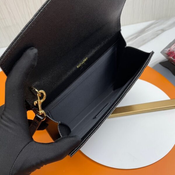 YSL CASSANDRE matelassé leather flap clutch black - Image 8