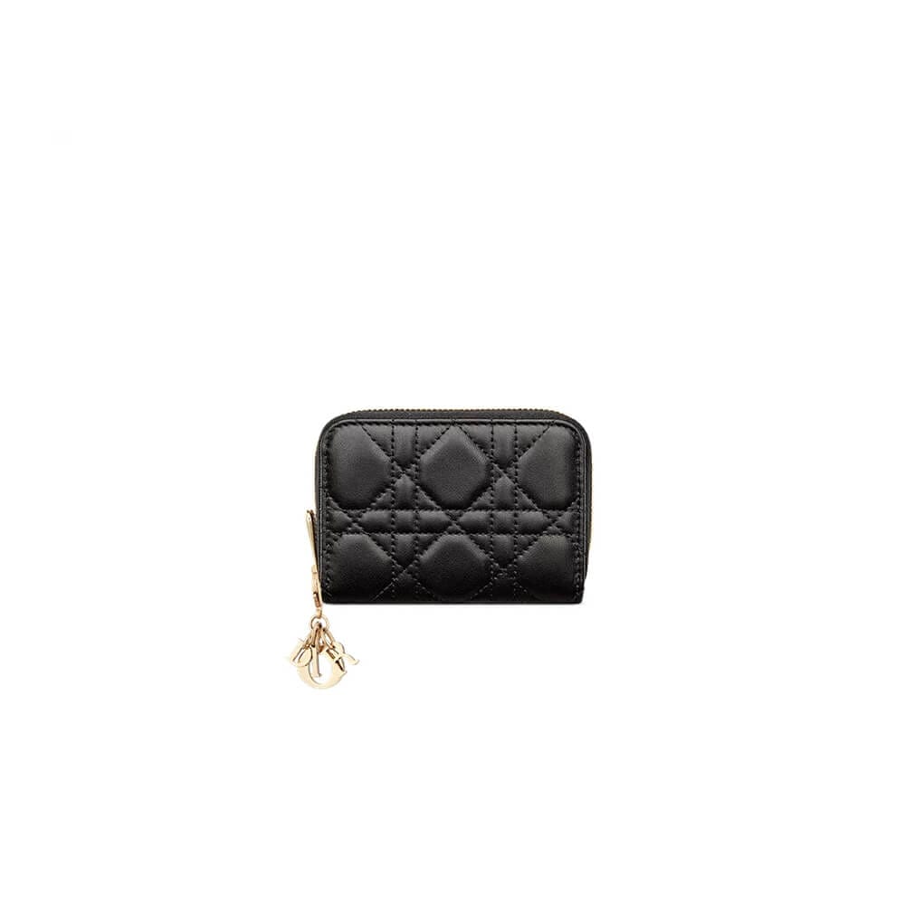 Lady Dior Voyageur Small Coin Purse black