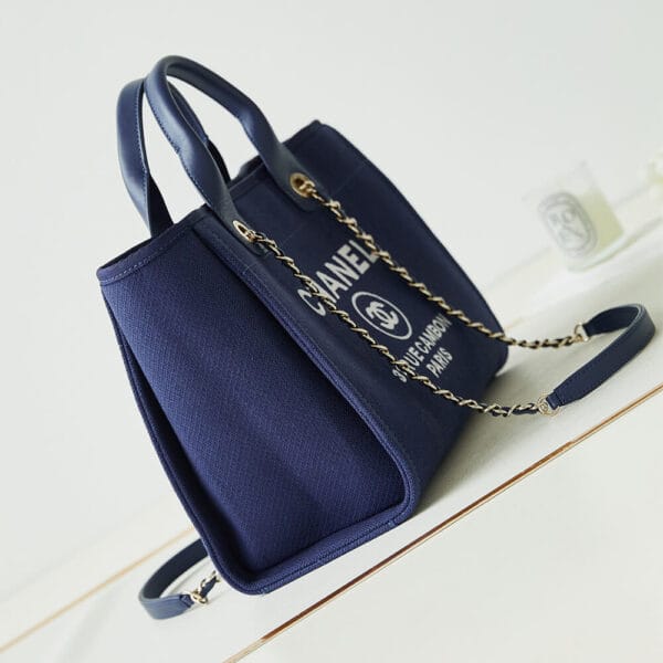 Chanel Small Tote Bag Dark Olive - Image 3