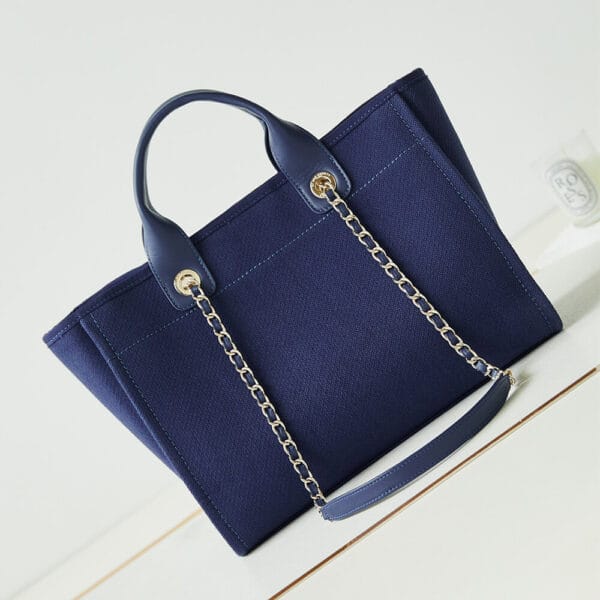 Chanel Small Tote Bag Dark Olive - Image 4