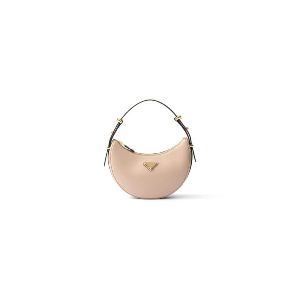 Prada Arqué small leather shoulder bag Beige