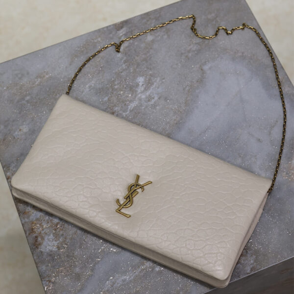 YSL CALYPSO GRAINED LAMBSKIN MINI BAG Beige - Image 6