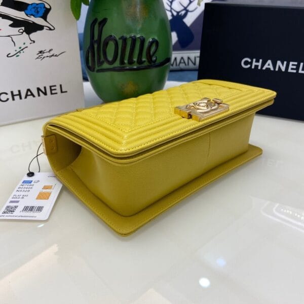 BOY CHANEL Handbag(high-end grade) Yellow - Image 5