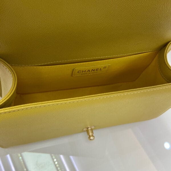 BOY CHANEL Handbag(high-end grade) Yellow - Image 8