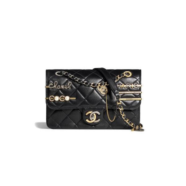 SMALL FLAP BAG black