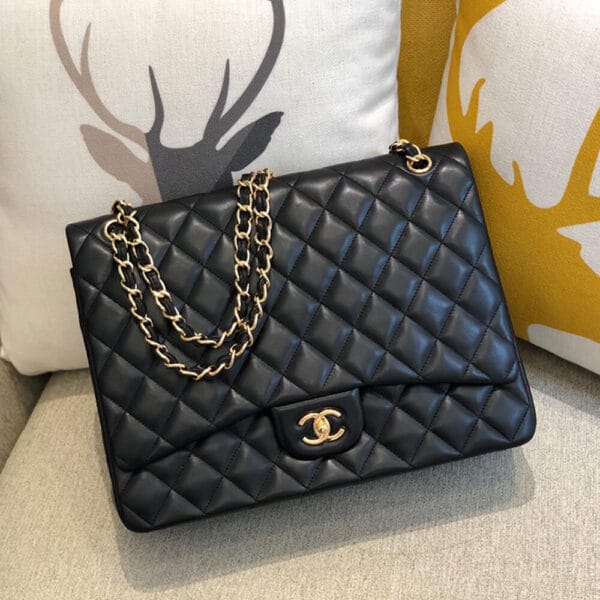 CHANEL Classic Maxi Handbag”High-end grade” black - Image 2