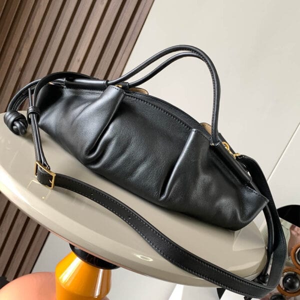 Loewe Small Paseo bag in shiny nappa calfskin(high-end grade) black - Image 4