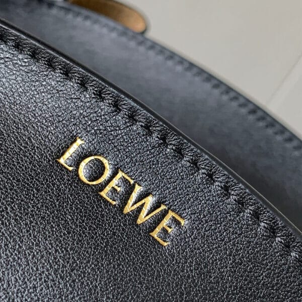 Loewe Small Paseo bag in shiny nappa calfskin(high-end grade) black - Image 6