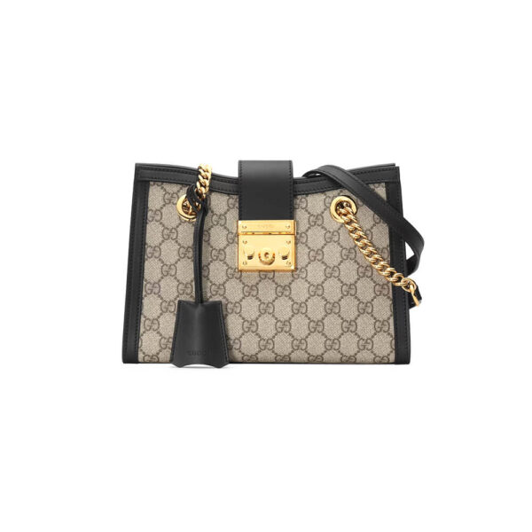 Padlock small GG shoulder bag black