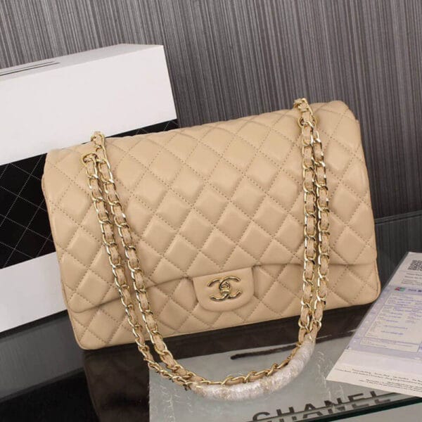 CHANEL Classic Maxi Handbag Lake Blue - Image 2