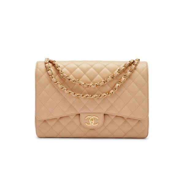 CHANEL Classic Maxi Handbag Lake Blue