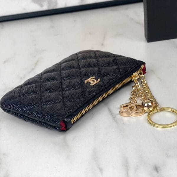 Chanel Classic Small Zip Clutch Dark Olive - Image 4