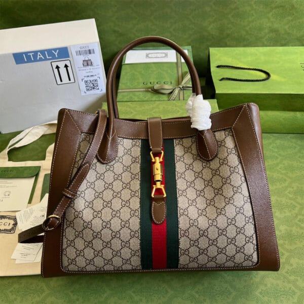 GG Jackie 1961 large tote bag Beige - Image 2