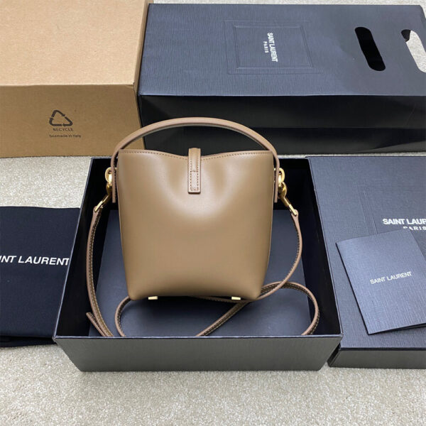 YSL LE 37 mini in shiny leather Beige - Image 4