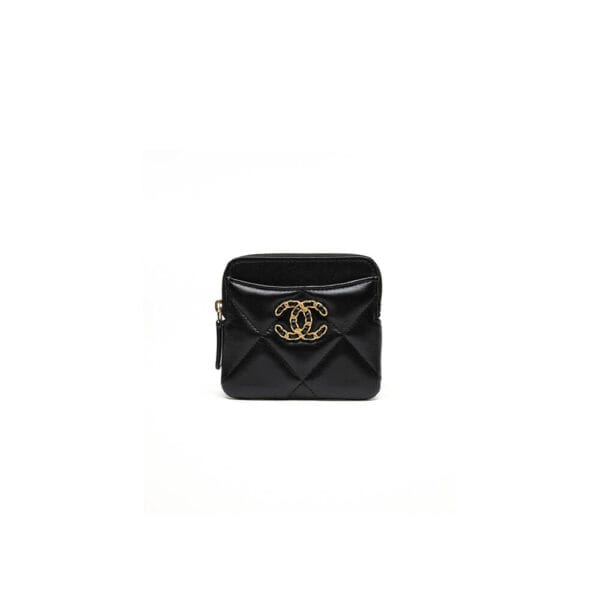 CHANEL 19 Zipped Coin Purse black