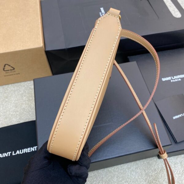 YSL Le 5 à 7 mini vertical bag in shiny leather Lake Blue - Image 3