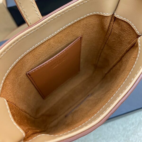 YSL Le 5 à 7 mini vertical bag in shiny leather Lake Blue - Image 8