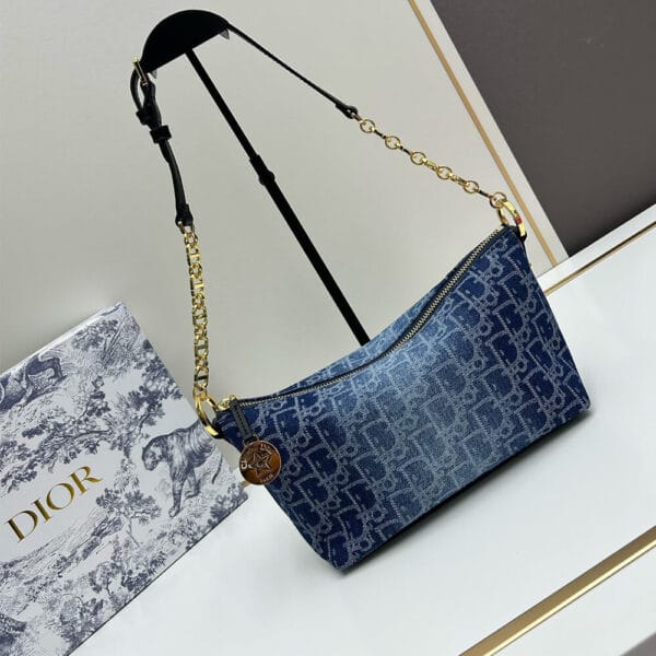 Dior Diorstar Hobo Bag with Chain black - Image 2