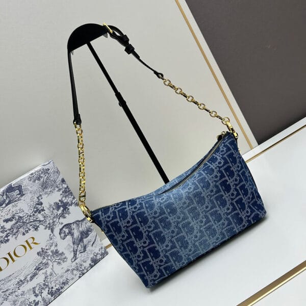 Dior Diorstar Hobo Bag with Chain black - Image 4