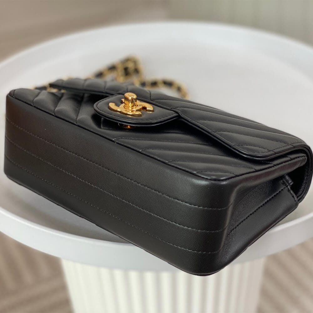 Chanel Mini Flap Bag(high-end grade) Dark Olive - Image 6