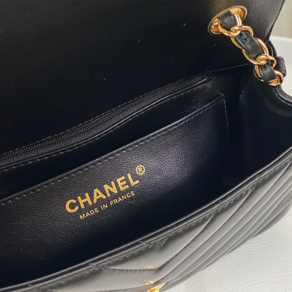 Chanel Mini Flap Bag(high-end grade) Dark Olive - Image 7