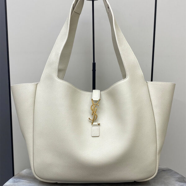 YSL LE 5 A 7 BEA IN GRAINED LEATHER Beige - Image 2