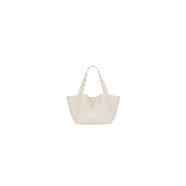 YSL LE 5 A 7 BEA IN GRAINED LEATHER Beige