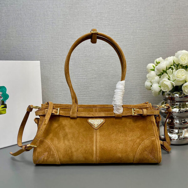 Prada Medium leather handbag(high-end grade) Khaki - Image 2