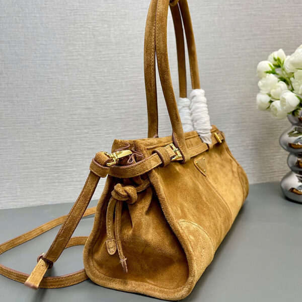 Prada Medium leather handbag(high-end grade) Khaki - Image 3