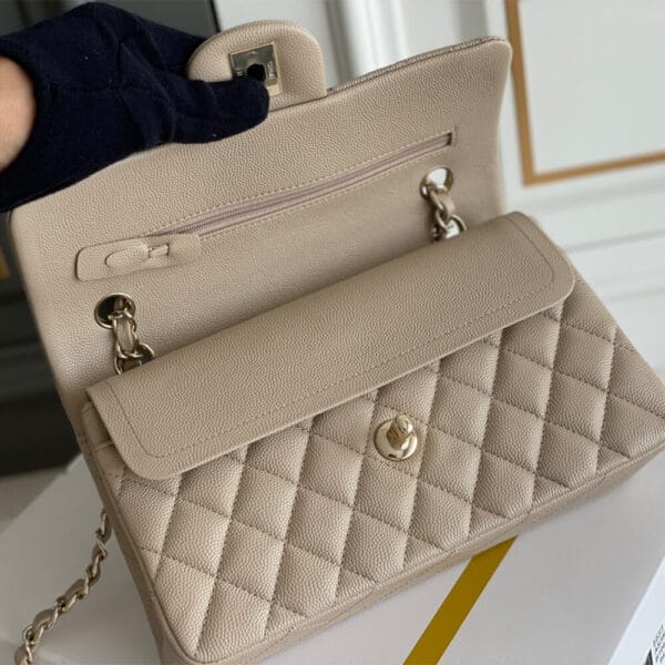 CHANEL SMALL CLASSIC HANDBAG Medium grey - Image 6