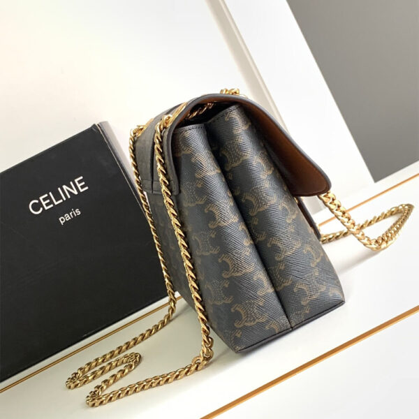 Medium CELINE VICTOIRE BAG WITH LOGO PRINT black - Image 3