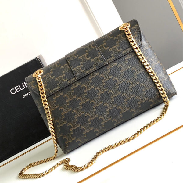 Medium CELINE VICTOIRE BAG WITH LOGO PRINT black - Image 4