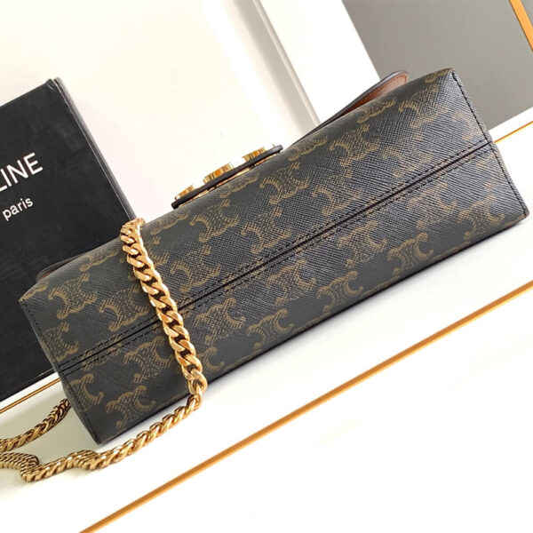 Medium CELINE VICTOIRE BAG WITH LOGO PRINT black - Image 6