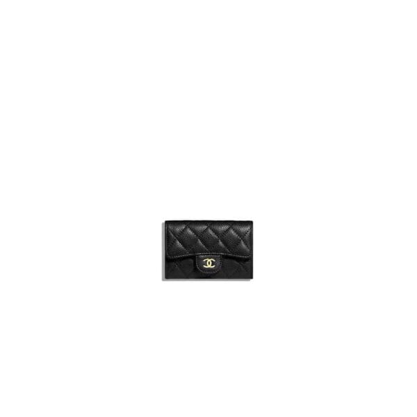 Chanel CF card holder coin purse black