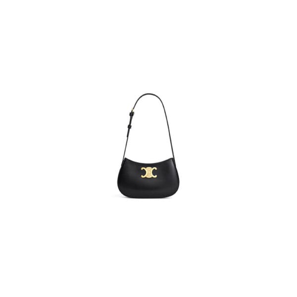 CELINE TILLY medium bag in shiny calf leather black