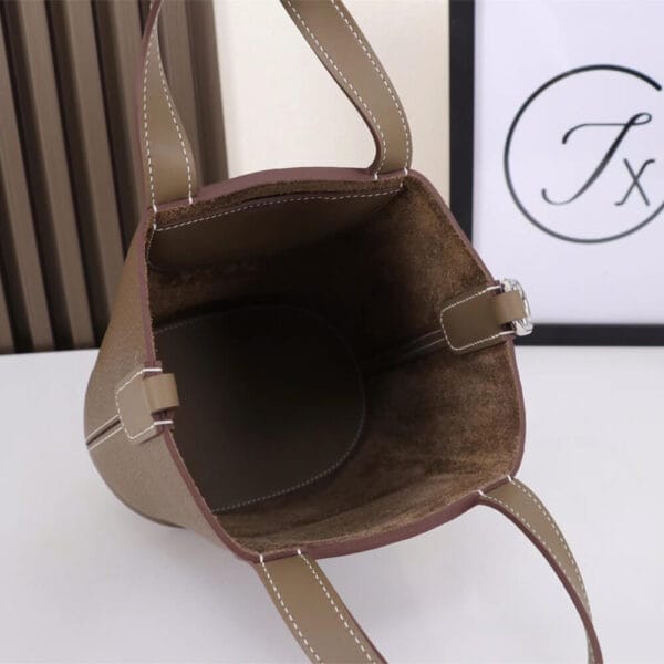 Hermes loop bag Medium grey - Image 8
