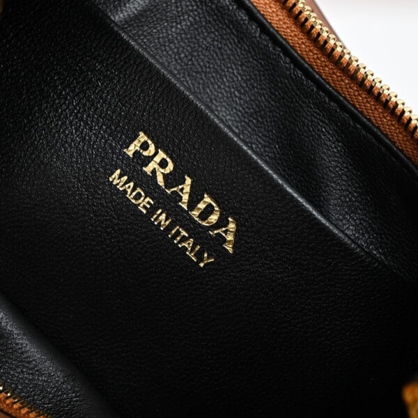 Prada Arqué small leather shoulder bag Khaki - Image 7