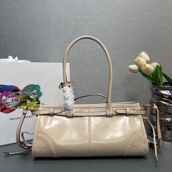 Prada Medium leather handbag(high-end grade) Beige - Image 4