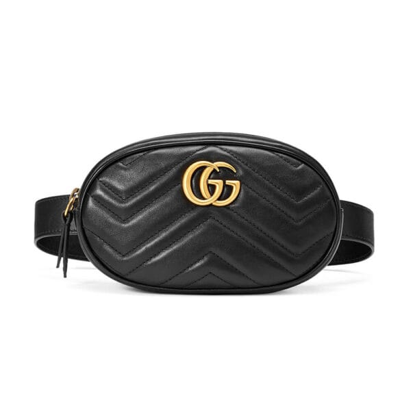 GG Marmont Quilted Leather Belt Bag black