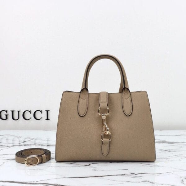 GUCCI SMALL TOTE BAG WITH HOOK CLOSURE Beige - Image 2