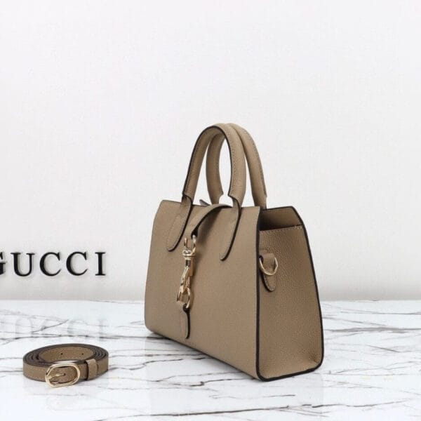 GUCCI SMALL TOTE BAG WITH HOOK CLOSURE Beige - Image 3