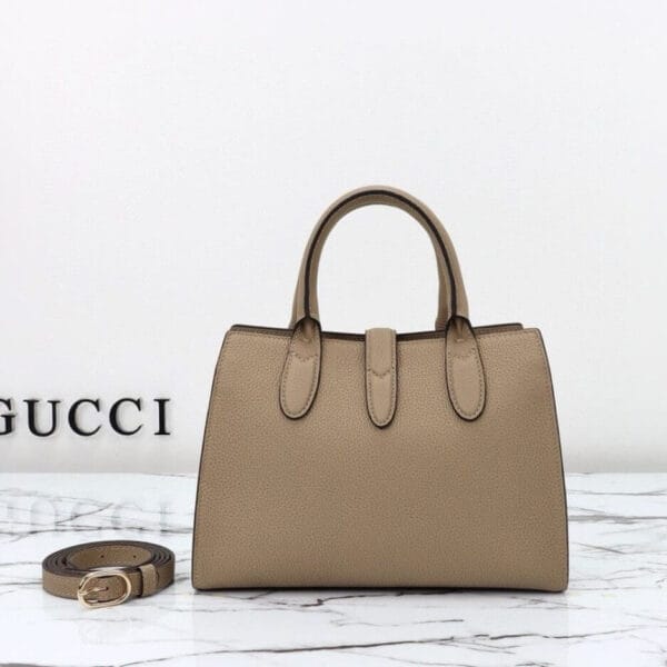 GUCCI SMALL TOTE BAG WITH HOOK CLOSURE Beige - Image 4