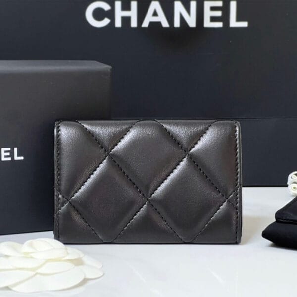 Chanel 19 flap card holder black - Image 3