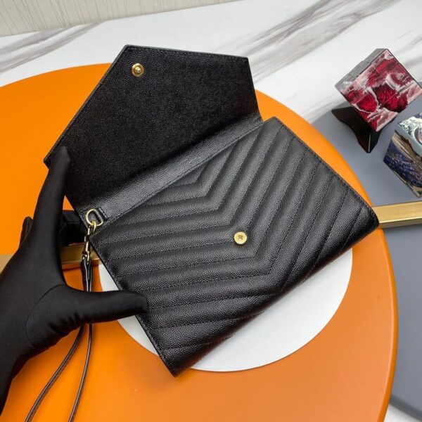 YSL CASSANDRE matelassé leather flap clutch black - Image 5